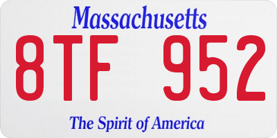 MA license plate 8TF952