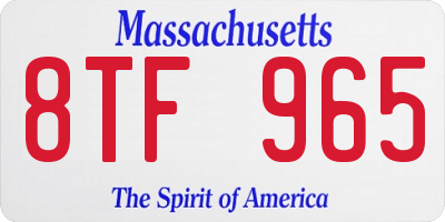 MA license plate 8TF965