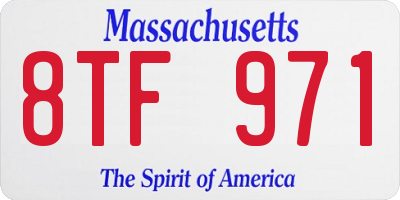 MA license plate 8TF971