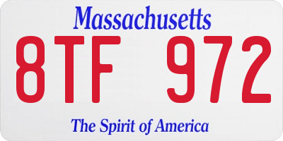 MA license plate 8TF972