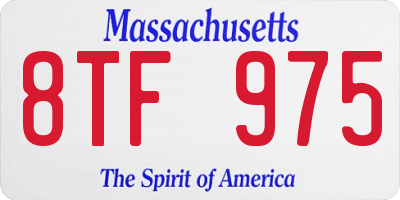MA license plate 8TF975