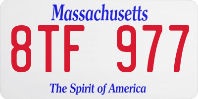 MA license plate 8TF977