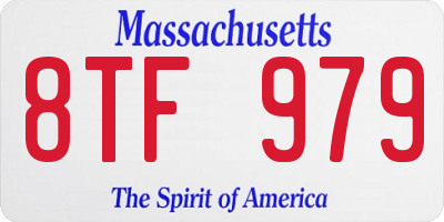 MA license plate 8TF979