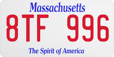 MA license plate 8TF996