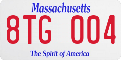 MA license plate 8TG004