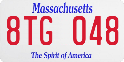 MA license plate 8TG048