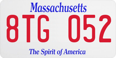 MA license plate 8TG052