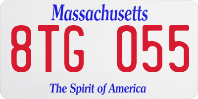 MA license plate 8TG055