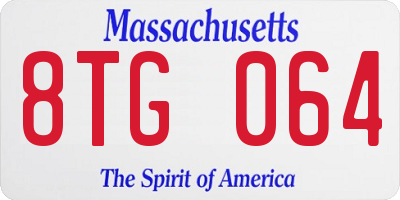 MA license plate 8TG064