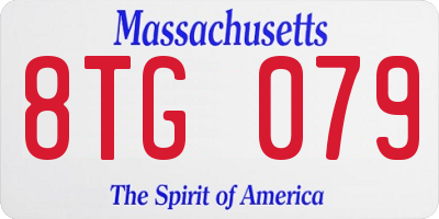 MA license plate 8TG079