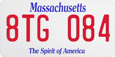MA license plate 8TG084