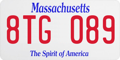 MA license plate 8TG089