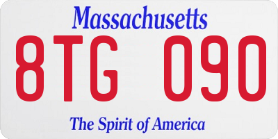 MA license plate 8TG090
