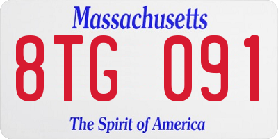 MA license plate 8TG091