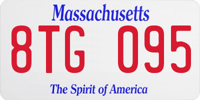 MA license plate 8TG095