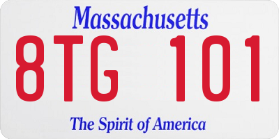 MA license plate 8TG101