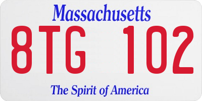 MA license plate 8TG102
