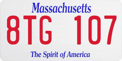 MA license plate 8TG107