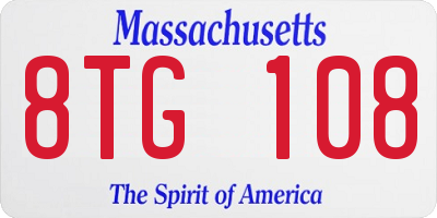 MA license plate 8TG108