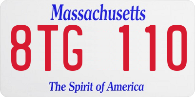 MA license plate 8TG110