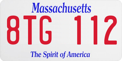 MA license plate 8TG112