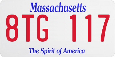 MA license plate 8TG117