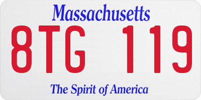 MA license plate 8TG119