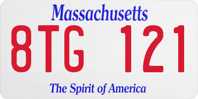 MA license plate 8TG121