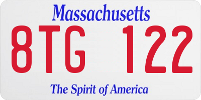 MA license plate 8TG122