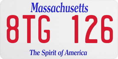 MA license plate 8TG126