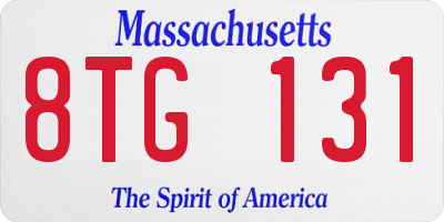 MA license plate 8TG131