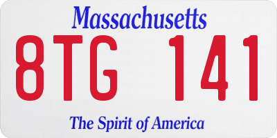MA license plate 8TG141