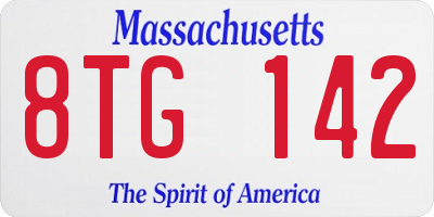 MA license plate 8TG142