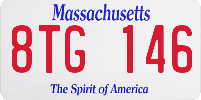 MA license plate 8TG146