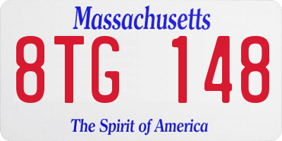 MA license plate 8TG148