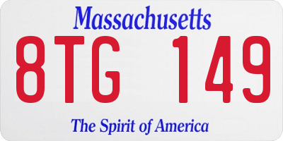 MA license plate 8TG149