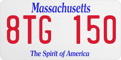 MA license plate 8TG150