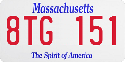 MA license plate 8TG151