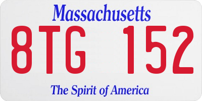 MA license plate 8TG152