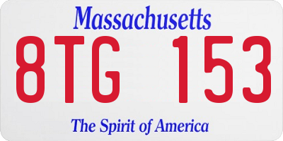 MA license plate 8TG153