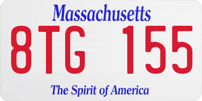 MA license plate 8TG155