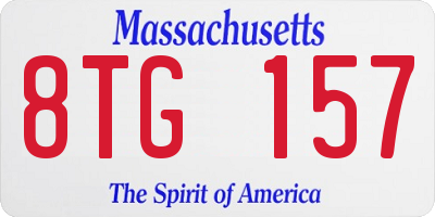 MA license plate 8TG157
