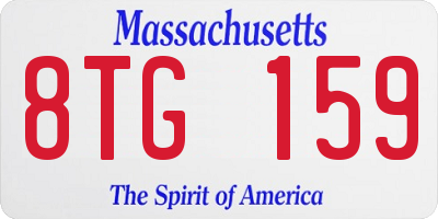 MA license plate 8TG159