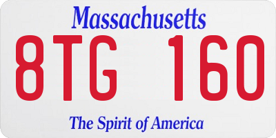 MA license plate 8TG160
