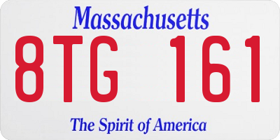 MA license plate 8TG161