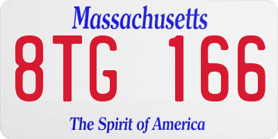 MA license plate 8TG166