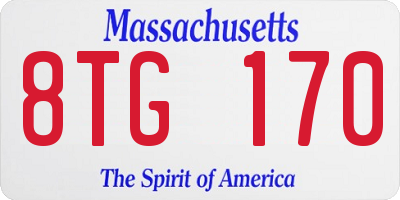 MA license plate 8TG170