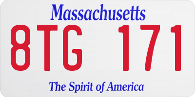 MA license plate 8TG171