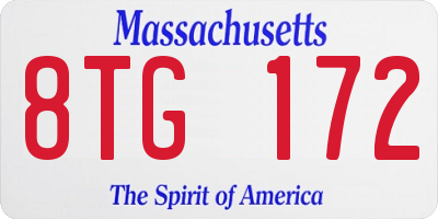 MA license plate 8TG172