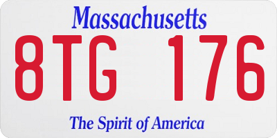 MA license plate 8TG176